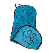 Darrahopens Pet Care > Cleaning & Maintenance > Pet Cleaning Supplies Blue Chenille Pet Drying Towel with Dual Hand Pockets - Ultra Absorbent, Quick Dry, Soft Microfiber, Durable Stitching - for Dogs and Cats Bathing, Grooming, Travel