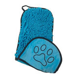 Darrahopens Pet Care > Cleaning & Maintenance > Pet Cleaning Supplies Blue Chenille Pet Drying Towel with Dual Hand Pockets - Ultra Absorbent, Quick Dry, Soft Microfiber, Durable Stitching - for Dogs and Cats Bathing, Grooming, Travel