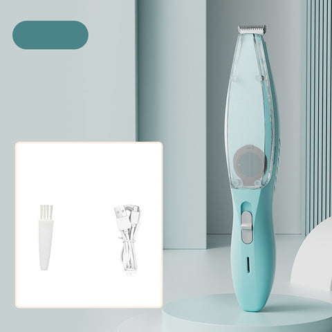 Darrahopens Pet Care > Cleaning & Maintenance > Pet Cleaning Supplies Blue Rechargeable Pet Grooming Clipper with Built-in Vacuum - Low Noise Hair Trimmer for Dogs & Cats