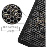 Darrahopens Pet Care > Cleaning & Maintenance > Pet Cleaning Supplies Double Layer Cat Litter Mat Black, 30 x 45 cm