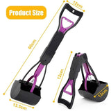 Darrahopens Pet Care > Cleaning & Maintenance > Pet Cleaning Supplies Foldable Dog And Cat Poop Scooper Pet Long Handle Pooper Scooper, Easy To Pick Up Waste, Black & Purple (Purple)