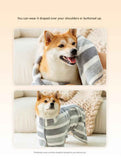 Darrahopens Pet Care > Cleaning & Maintenance > Pet Cleaning Supplies Grey and White L Size Super Absorbent Dog Bathrobe – Quick-Dry Coral Fleece Pet Towel with Snaps & Adjustable Belly Strap | Wearable Drying Coat for Small Medium Large Dogs & Cats After Bath, Swim, Rain