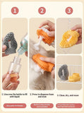Darrahopens Pet Care > Cleaning & Maintenance > Pet Cleaning Supplies Grey Pet Shampoo Brush Silicone Foaming Massage Comb Dog Cat Bathing Grooming Tool