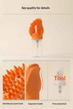 Grey Pet Shampoo Brush Silicone Foaming Massage Comb Dog Cat Bathing Grooming Tool