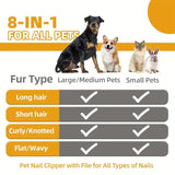 Darrahopens Pet Care > Cleaning & Maintenance > Pet Cleaning Supplies Grey Professional 9-Piece Pet Grooming Kit - DeShedding Brushes, Nail Clippers, Combs & Scissors Set for Dogs, Cats & Rabbits with Storage Bag
