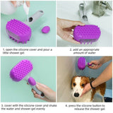 Darrahopens Pet Care > Cleaning & Maintenance > Pet Cleaning Supplies Pet Bath Brush Massage Shampoo Dispensing Grooming Brush for Dog Cat Hair Cleaning-purple In Australia - Darrahopens
