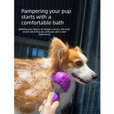 Darrahopens Pet Care > Cleaning & Maintenance > Pet Cleaning Supplies Pet Bath Brush Massage Shampoo Dispensing Grooming Brush for Dog Cat Hair Cleaning-purple In Australia - Darrahopens