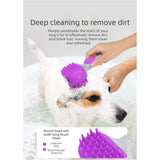 Darrahopens Pet Care > Cleaning & Maintenance > Pet Cleaning Supplies Pet Bath Brush Massage Shampoo Dispensing Grooming Brush for Dog Cat Hair Cleaning-purple In Australia - Darrahopens
