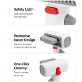 Darrahopens Pet Care > Cleaning & Maintenance > Pet Cleaning Supplies Pet Care Bundle Set – Black Adjustable Elevated Double Dog Bowl & White and Grey 2-in-1 Self-Cleaning Pet Grooming Comb, Stainless Steel Feeding Station and Deshedding Brush for Dogs & Cats