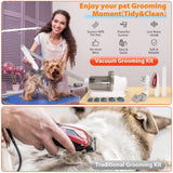 Darrahopens Pet Care > Cleaning & Maintenance > Pet Cleaning Supplies Pet Grooming Vacuum Kit 13000Pa Strong Suction 99% Hair Removal 6 Clipper Combs 5 Tools Low Noise