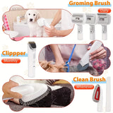 Darrahopens Pet Care > Cleaning & Maintenance > Pet Cleaning Supplies Pet Grooming Vacuum Kit 13000Pa Strong Suction 99% Hair Removal 6 Clipper Combs 5 Tools Low Noise
