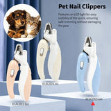 Darrahopens Pet Care > Cleaning & Maintenance > Pet Cleaning Supplies Pet Nail Clippers with Light, Splatter-Proof and Safe Grooming Tool, Universal for Cats and Dogs, LED Light for Locating the Quick - Blue