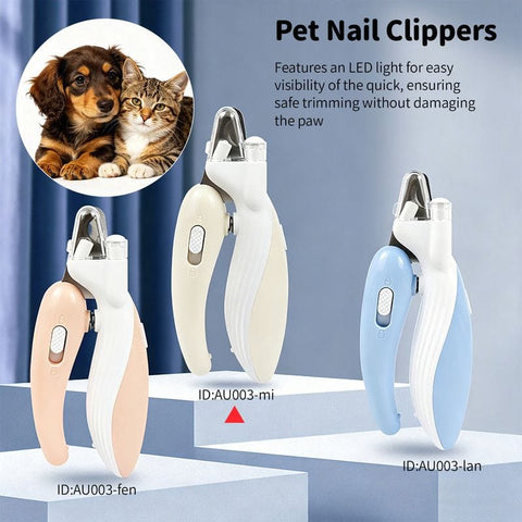 Darrahopens Pet Care > Cleaning & Maintenance > Pet Cleaning Supplies Pet Nail Clippers with Light, Splatter-Proof and Safe Grooming Tool, Universal for Cats and Dogs, LED Light for Locating the Quick - Off-White
