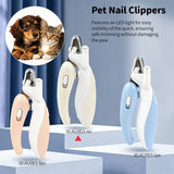 Darrahopens Pet Care > Cleaning & Maintenance > Pet Cleaning Supplies Pet Nail Clippers with Light, Splatter-Proof and Safe Grooming Tool, Universal for Cats and Dogs, LED Light for Locating the Quick - Off-White