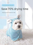 Pink XL size Pet Drying Robe with Hood - Quick Dry Coral Fleece Towel for Dogs and Cats, Super Absorbent Bathrobe with Cute Rabbit Ears, Adjustable Fit for All Sizes, Easy to Wear and Machine Washable