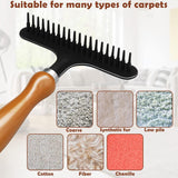 Darrahopens Pet Care > Cleaning & Maintenance > Pet Cleaning Supplies Portable Carpet Rake for Matted and Shag Rugs, Handheld Carpet Grooming Tool for Pet Hair, Deep Cleaning and Fluffy Pile Care, Black, 15.2 x 11 cm In Australia - Darrahopens