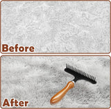 Darrahopens Pet Care > Cleaning & Maintenance > Pet Cleaning Supplies Portable Carpet Rake for Matted and Shag Rugs, Handheld Carpet Grooming Tool for Pet Hair, Deep Cleaning and Fluffy Pile Care, Black, 15.2 x 11 cm In Australia - Darrahopens