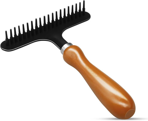 Darrahopens Pet Care > Cleaning & Maintenance > Pet Cleaning Supplies Portable Carpet Rake for Matted and Shag Rugs, Handheld Carpet Grooming Tool for Pet Hair, Deep Cleaning and Fluffy Pile Care, Black, 15.2 x 11 cm In Australia - Darrahopens