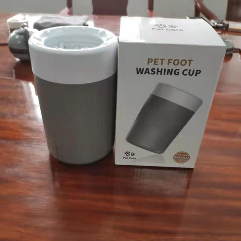 Darrahopens Pet Care > Cleaning & Maintenance > Pet Cleaning Supplies Portable Dog Paw Washer Cup - 360 Degree Muddy Foot Cleaner with Soft Bristles - Gentle Grooming Tool for Cats & Small to Medium Dogs - Grey