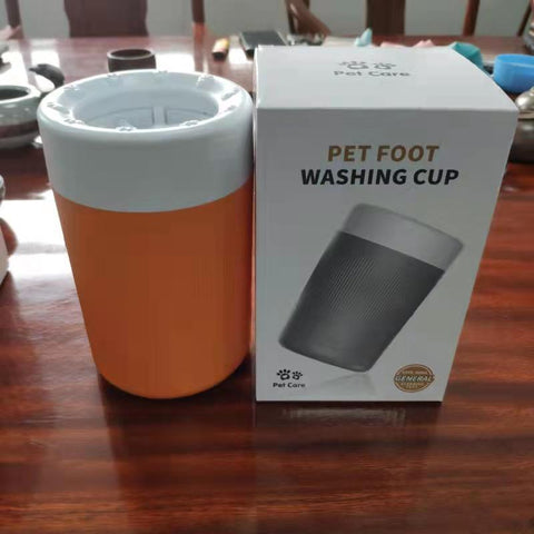 Darrahopens Pet Care > Cleaning & Maintenance > Pet Cleaning Supplies Portable Dog Paw Washer Cup - 360 Degree Muddy Foot Cleaner with Soft Bristles - Gentle Grooming Tool for Cats & Small to Medium Dogs - Orange