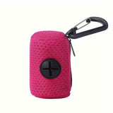 Darrahopens Pet Care > Cleaning & Maintenance > Pet Cleaning Supplies Portable Poop Bag Holder Dispenser for Dog Walking – Mesh Roll Bag Storage Case with Carabiner Clip, Easy One-Hand Pull for Outdoor Pet Waste Cleanup (Red) In Australia - Darrahopens