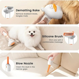 Darrahopens Pet Care > Cleaning & Maintenance > Pet Cleaning Supplies Vacuum Dog Cat Brush De-shedding Tool, 4-in-1 Self-Cleaning Slicker Brush and Undercoat Rake, De-shedding Grooming Tool, Anti-Static, Massage, Brushing Multi-Functional All-in-One (White)