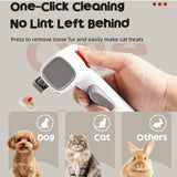 Darrahopens Pet Care > Cleaning & Maintenance > Pet Cleaning Supplies White and Grey 2-in-1 Pet Dematting & Deshedding Grooming Comb, Self-Cleaning Dog and Cat Brush with One-Click Hair Removal, Stainless Steel Undercoat Rake for Dogs, Cats & Small Pets