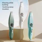 Darrahopens Pet Care > Cleaning & Maintenance > Pet Cleaning Supplies White Rechargeable Pet Grooming Clipper with Built-in Vacuum - Low Noise Hair Trimmer for Dogs & Cats