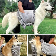 Darrahopens Pet Care > Cleaning & Maintenance > Pet Cleaning Supplies Yellow Chenille Pet Drying Towel with Dual Hand Pockets - Ultra Absorbent, Quick Dry, Soft Microfiber, Durable Stitching - for Dogs and Cats Bathing, Grooming, Travel