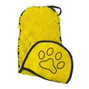 Darrahopens Pet Care > Cleaning & Maintenance > Pet Cleaning Supplies Yellow Chenille Pet Drying Towel with Dual Hand Pockets - Ultra Absorbent, Quick Dry, Soft Microfiber, Durable Stitching - for Dogs and Cats Bathing, Grooming, Travel