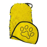 Darrahopens Pet Care > Cleaning & Maintenance > Pet Cleaning Supplies Yellow Chenille Pet Drying Towel with Dual Hand Pockets - Ultra Absorbent, Quick Dry, Soft Microfiber, Durable Stitching - for Dogs and Cats Bathing, Grooming, Travel
