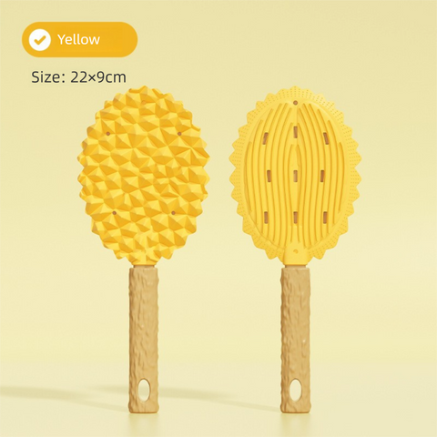 Darrahopens Pet Care > Cleaning & Maintenance > Pet Cleaning Supplies Yellow Pet Durian Massage Comb 2-Pack - Cat Deshedding Brush with Dual-Sided TPR Design for Soft Skin and Fur Cleaning