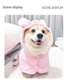 Darrahopens Pet Care > Cleaning & Maintenance > Pet Cleaning Supplies Yellow XL size Pet Drying Robe with Hood - Quick Dry Coral Fleece Towel for Dogs and Cats, Super Absorbent Bathrobe with Cute Rabbit Ears, Adjustable Fit for All Sizes, Easy to Wear and Machine Washable