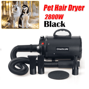 Darrahopens Pet Care > Cleaning & Maintenance Pet Dog Cat Hair Dryer Grooming Blow Speed Hairdryer Blower Heater Blaster 2800W black