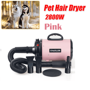 Darrahopens Pet Care > Cleaning & Maintenance Pet Dog Cat Hair Dryer Grooming Blow Speed Hairdryer Blower Heater Blaster 2800W pink