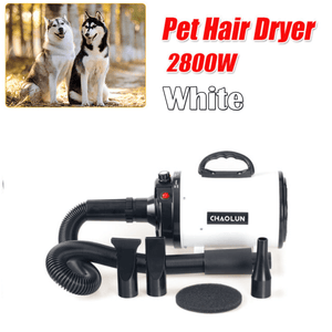 Darrahopens Pet Care > Cleaning & Maintenance Pet Dog Cat Hair Dryer Grooming Blow Speed Hairdryer Blower Heater Blaster 2800W white