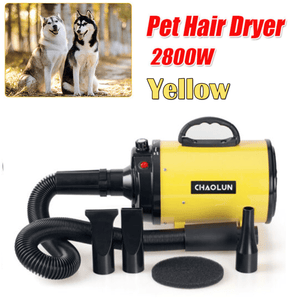 Darrahopens Pet Care > Cleaning & Maintenance Pet Dog Cat Hair Dryer Grooming Blow Speed Hairdryer Blower Heater Blaster 2800W yellow