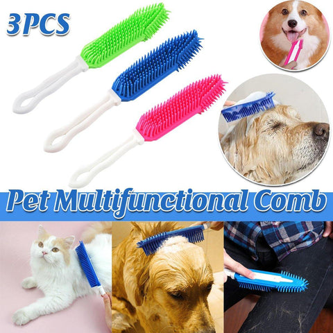 Darrahopens Pet Care > Cleaning & Maintenance > Pet Grooming Supplies 3PCS Pet Hair Remove Brush Car Detailing Brush Portable Dog Rubber Massage Brush