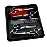 Darrahopens Pet Care > Cleaning & Maintenance > Pet Grooming Supplies 7PCS Pet Grooming Scissors Set Straight Curved Dog Cat Cutting Thinning Shears