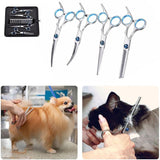 Darrahopens Pet Care > Cleaning & Maintenance > Pet Grooming Supplies 7PCS Pet Grooming Scissors Set Straight Curved Dog Cat Cutting Thinning Shears
