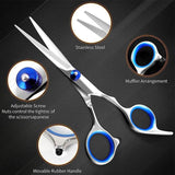 Darrahopens Pet Care > Cleaning & Maintenance > Pet Grooming Supplies 7PCS Pet Grooming Scissors Set Straight Curved Dog Cat Cutting Thinning Shears