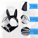 Breathable Horse Face Mask - Mosquito, Insect, and Fly Protection - Equestrian and Race Horse Head Cover - Blue - S