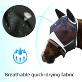 Breathable Horse Face Mask - Mosquito, Insect, and Fly Protection - Equestrian and Race Horse Head Cover - Blue - S