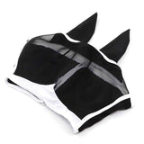 Breathable Horse Face Mask - Mosquito, Insect, and Fly Protection - Equestrian Racing Head Cover - Black - M