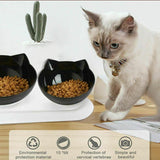 Darrahopens Pet Care > Cleaning & Maintenance > Pet Grooming Supplies Double Cat Bowl Pet Bowls Stand Dog Elevated Feeder Food Water Raised Lifted Au - Black+Black