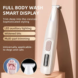 Darrahopens Pet Care > Cleaning & Maintenance > Pet Grooming Supplies F5 Portable Pet Hair Detailed Trimmer(2 * 140mm Blades) - Cat & Dog Waterproof  Grooming Clipper with LED Light &  Display, Low-Noise Ceramic Blade