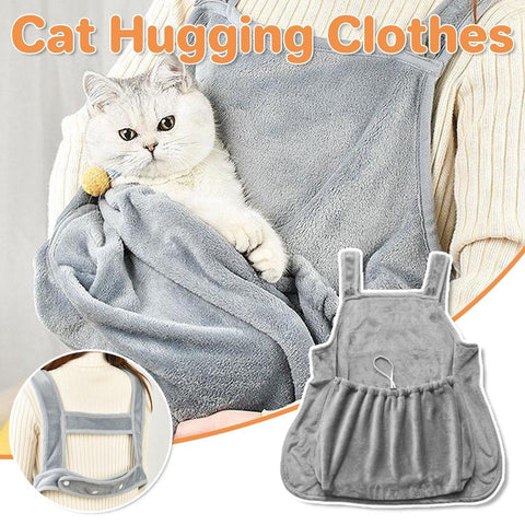 Darrahopens Pet Care > Cleaning & Maintenance > Pet Grooming Supplies Non-stick Hair Cat Apron Kangaroo Style Pet Grooming Bib No-Hole Design