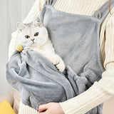 Darrahopens Pet Care > Cleaning & Maintenance > Pet Grooming Supplies Non-stick Hair Cat Apron Kangaroo Style Pet Grooming Bib No-Hole Design