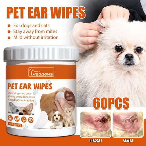 Darrahopens Pet Care > Cleaning & Maintenance > Pet Grooming Supplies Pet Ear Wipes Gentle Cleaning Deodorizing Mite Removal Ear Wax Care Products