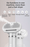 Darrahopens Pet Care > Cleaning & Maintenance > Pet Grooming Supplies Rose Gold 6-in-1 Pet Grooming Hair Dryer with Noise-Reduction - Lightweight Handheld Blow Dryer & Mist Slicker Brush - 3-Speed Temperature Control, One-Click Deshedding & Painless Massage